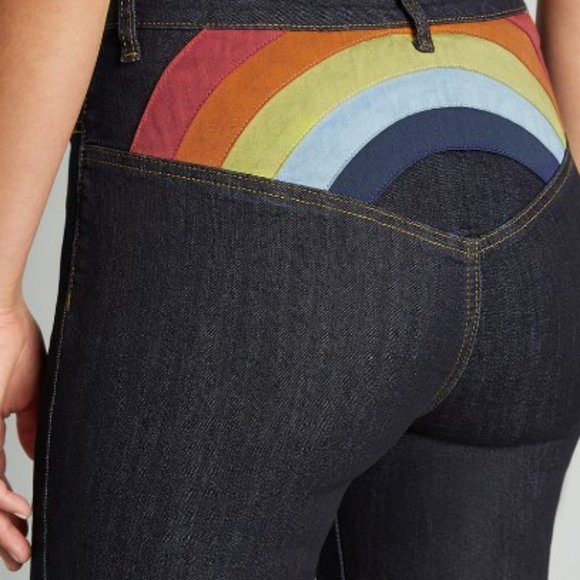 NWT Modcloth Rainbow Follow Me Wide-Leg Jeans 18W - Picture 3 of 3